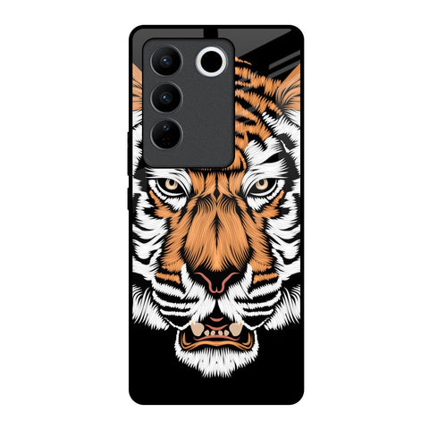 Angry Tiger Glossy Case For Vivo V27 5G