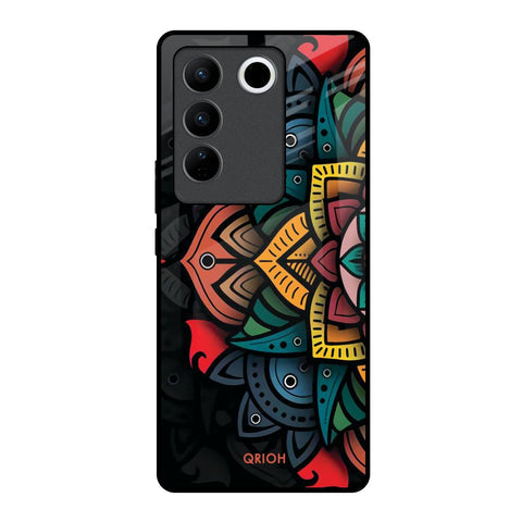 Retro Gorgeous Flower Glossy Case for Vivo V27 5G