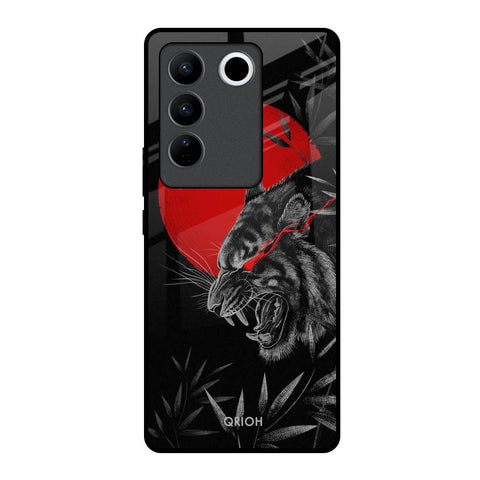 Red Moon Tiger Glossy Case for Vivo V27 5G