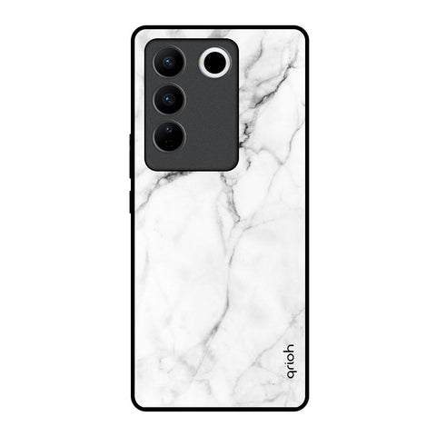 Modern White Marble Glossy Case for Vivo V27 5G