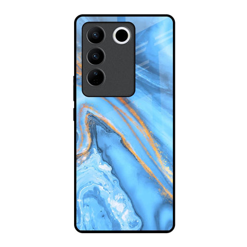 Vibrant Blue Marble Glossy Case for Vivo V27 5G