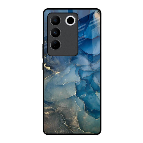 Blue Cool Marble Glossy Case for Vivo V27 5G