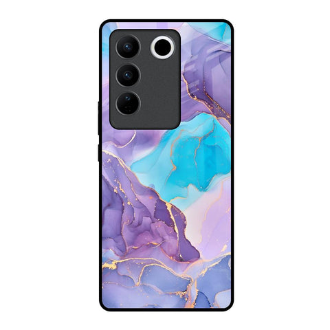 Alcohol ink Marble Glossy Case for Vivo V27 5G