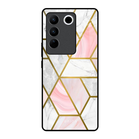Geometrical Marble Glossy Case for Vivo V27 5G
