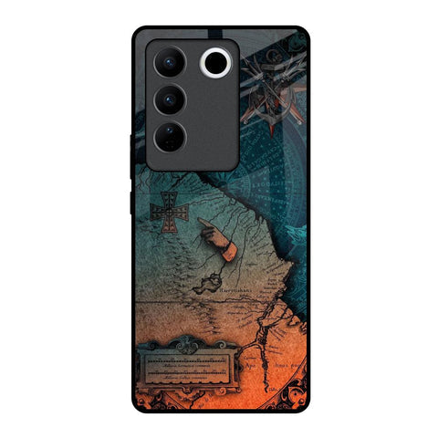 Geographical Map Glossy Case for Vivo V27 5G