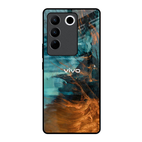 Golden Splash Glossy Case for Vivo V27 5G
