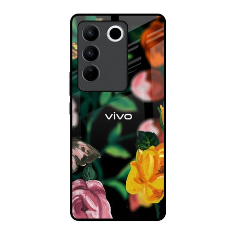 Flowers & Butterfly Glossy Case for Vivo V27 5G