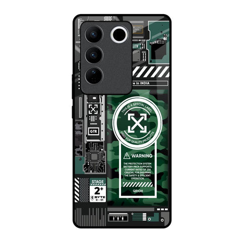 Green Camo Circuit Glossy Case for Vivo V27 Pro 5G