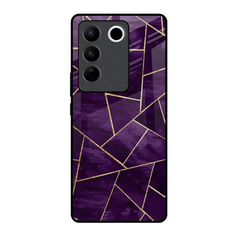 Geometric Purple Glossy Case For Vivo V27 Pro 5G