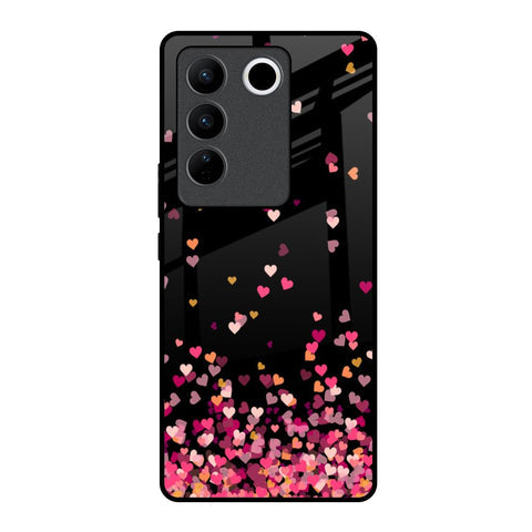 Heart Rain Fall Glossy Case For Vivo V27 Pro 5G