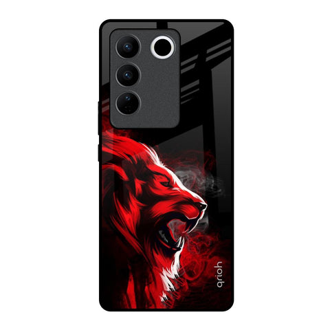 Red Angry Lion Glossy Case for Vivo V27 Pro 5G