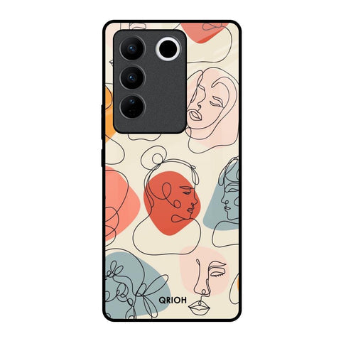 Abstract Faces Glossy Case for Vivo V27 Pro 5G
