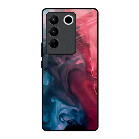 Blue & Red Smoke Glossy Case for Vivo V27 Pro 5G