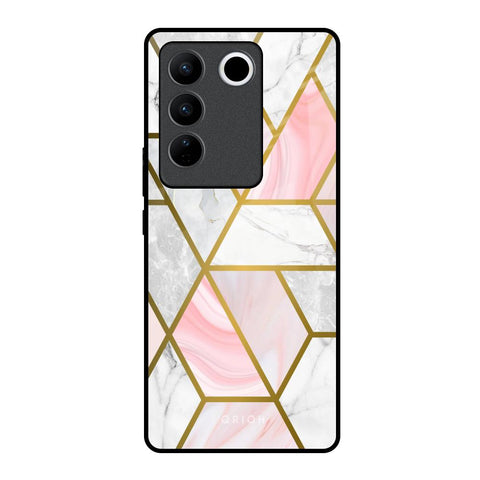 Geometrical Marble Glossy Case for Vivo V27 Pro 5G