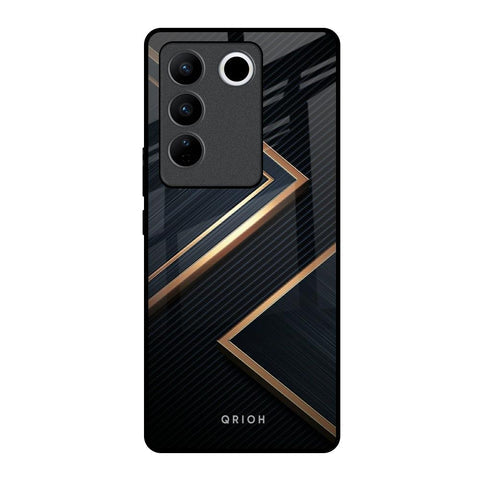 Sleek Golden & Navy Glossy Case for Vivo V27 Pro 5G