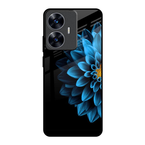 Half Blue Flower Glossy Case for Realme C55
