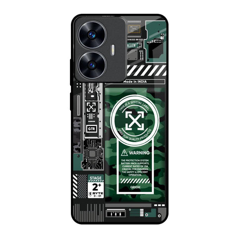 Green Camo Circuit Glossy Case for Realme C55
