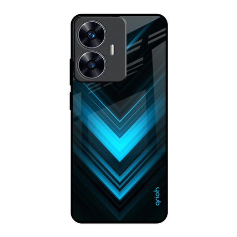 Vertical Blue Arrow Glossy Case For Realme C55