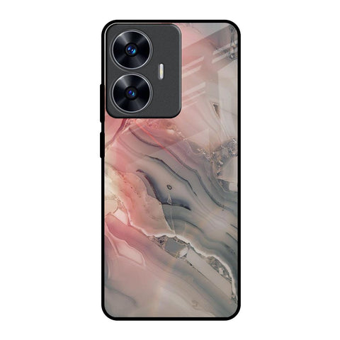 Pink And Grey Marble Glossy Case For Realme C55