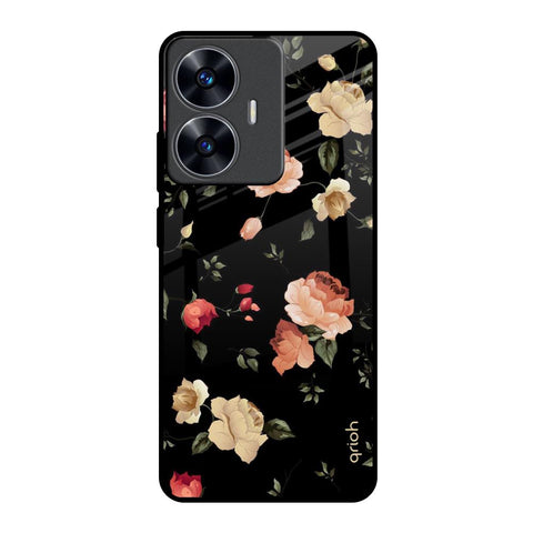 Black Spring Floral Glossy Case for Realme C55