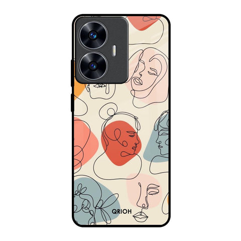 Abstract Faces Glossy Case for Realme C55