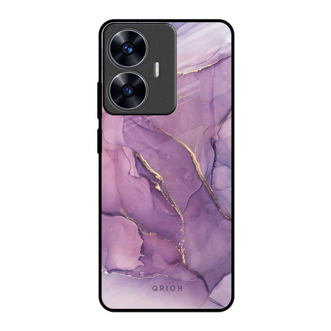 Purple Gold Marble Glossy Case for Realme C55