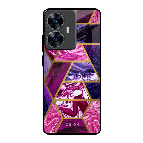 Electroplated Geometric Marble Glossy Case for Realme C55