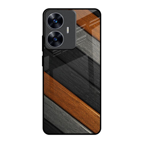 Tri Color Wood Glossy Case for Realme C55