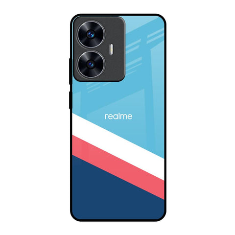 Pink & White Stripes Glossy Case For Realme C55