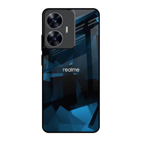 Polygonal Blue Box Glossy Case For Realme C55