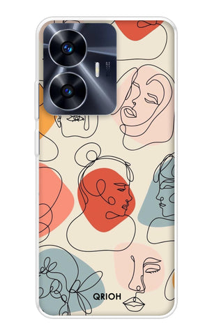 Abstract Faces Soft Cover for Realme C55