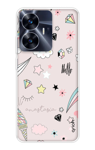 Unicorn Doodle Soft Cover For Realme C55