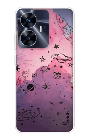 Space Doodles Art Soft Cover For Realme C55