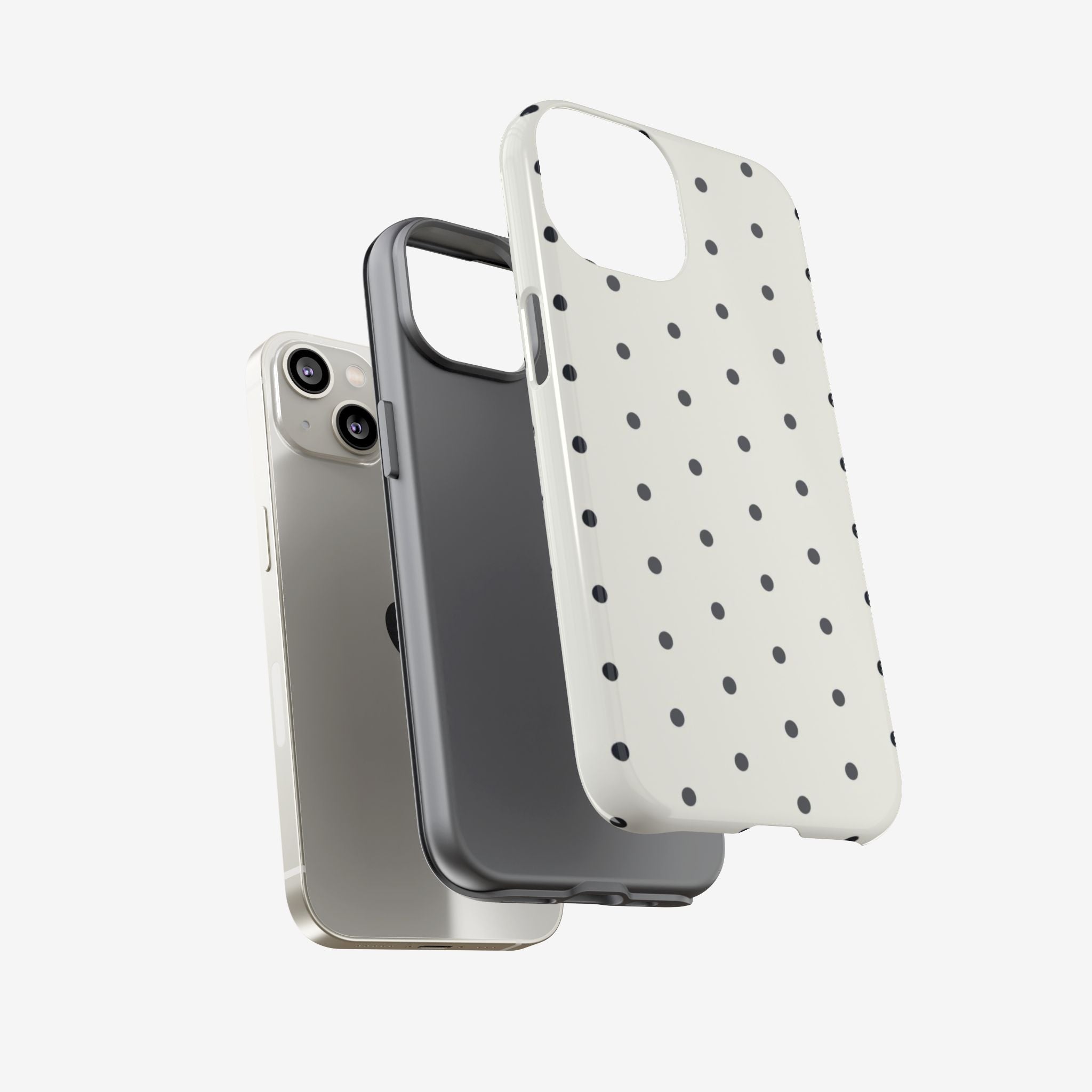 White Polka Dots Tough Case  Available For All iPhone Models