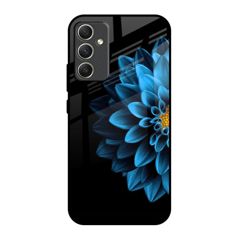 Half Blue Flower Glossy Case for Samsung Galaxy A34 5G