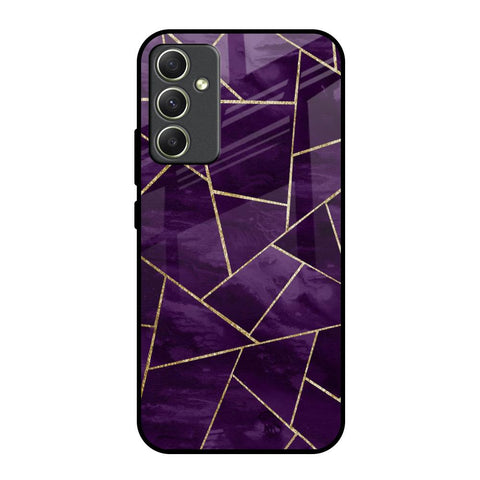 Geometric Purple Glossy Case For Samsung Galaxy A34 5G