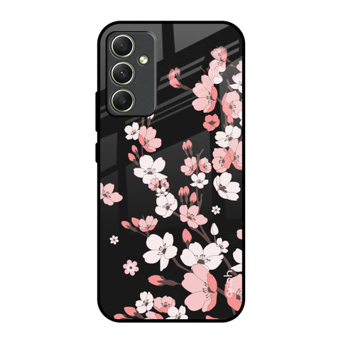 Black Cherry Blossom Glossy Case for Samsung Galaxy A34 5G