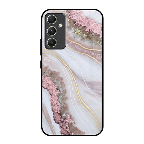 Pink & Gold Gllitter Marble Glossy Case for Samsung Galaxy A34 5G