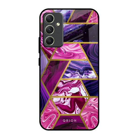 Electroplated Geometric Marble Glossy Case for Samsung Galaxy A34 5G