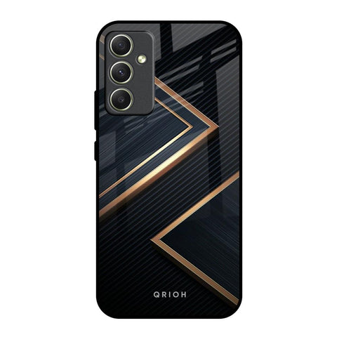 Sleek Golden & Navy Glossy Case for Samsung Galaxy A34 5G