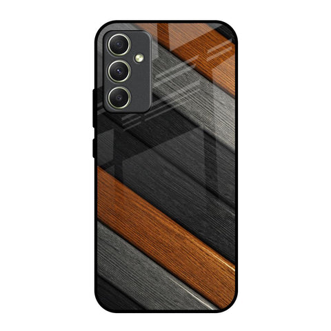 Tri Color Wood Glossy Case for Samsung Galaxy A34 5G