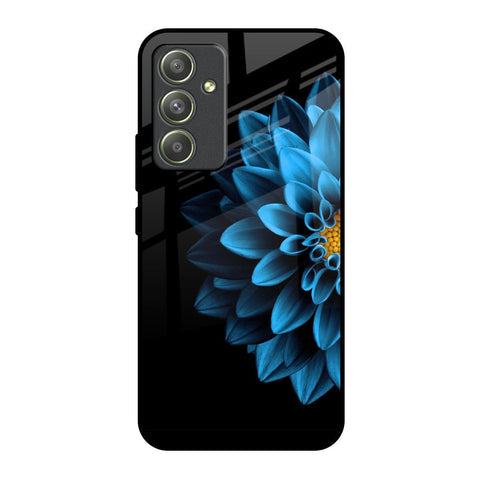Half Blue Flower Glossy Case for Samsung Galaxy A54 5G
