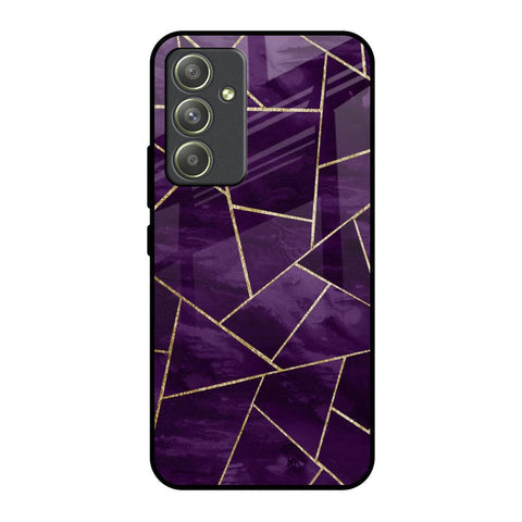 Geometric Purple Glossy Case For Samsung Galaxy A54 5G