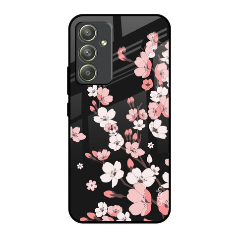 Black Cherry Blossom Glossy Case for Samsung Galaxy A54 5G