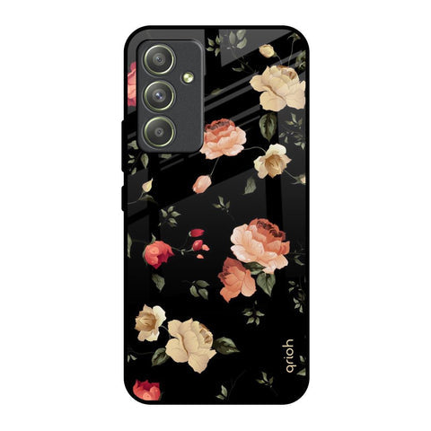 Black Spring Floral Glossy Case for Samsung Galaxy A54 5G
