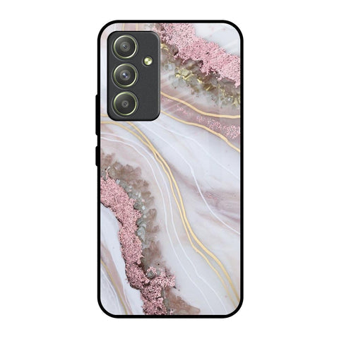 Pink & Gold Gllitter Marble Glossy Case for Samsung Galaxy A54 5G