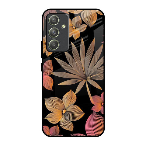 Lines Pattern Flowers Glossy Case for Samsung Galaxy A54 5G
