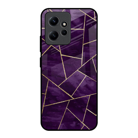Geometric Purple Glossy Case For Redmi Note 12