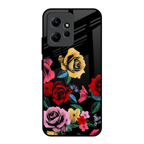Floral Decorative Glossy Case For Redmi Note 12