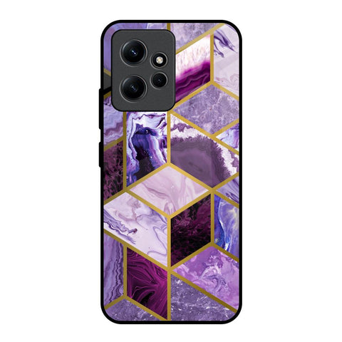 Purple Rhombus Marble Glossy Case for Redmi Note 12